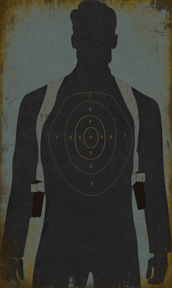 gun target wall art shooting target vintage framed print etsy