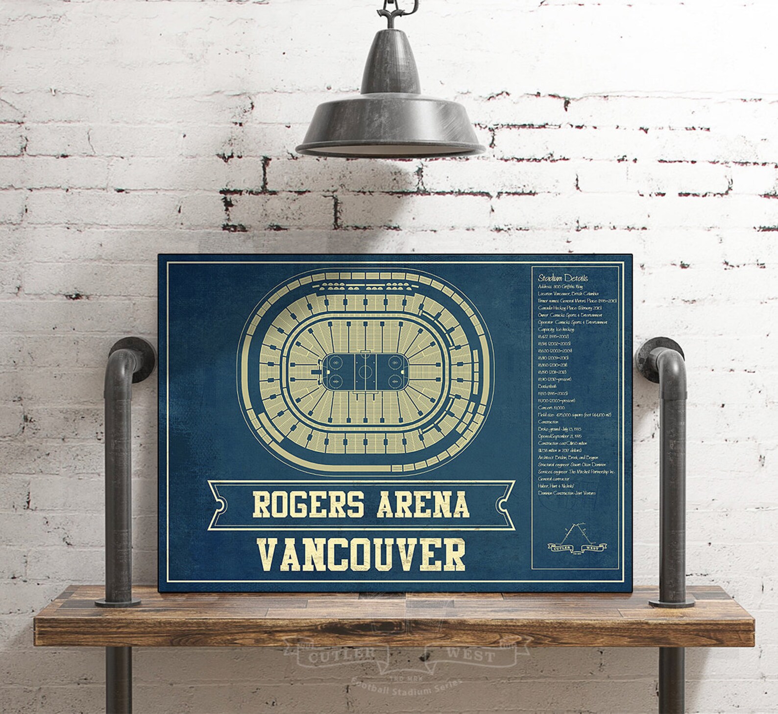 Vancouver Canucks Rogers Arena Seating Chart Vintage Hockey Etsy