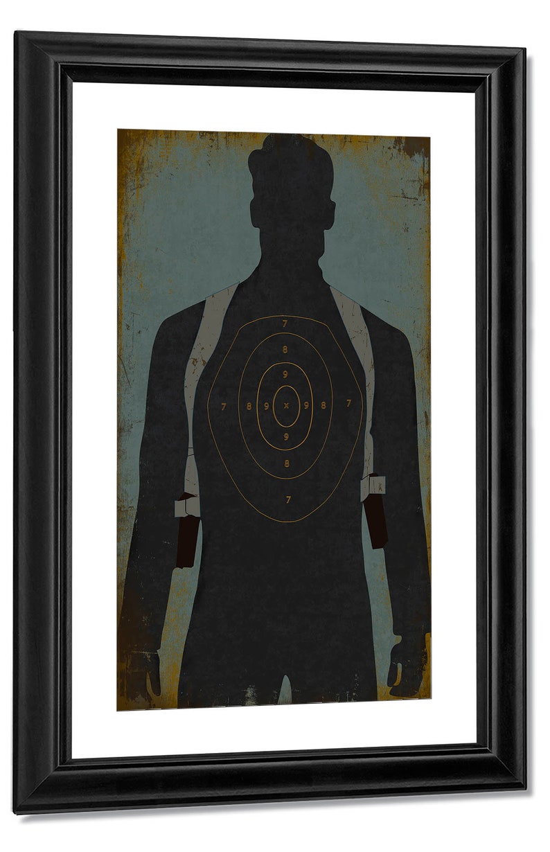 Gun Target Wall Art Shooting Target Vintage Framed Print Etsy