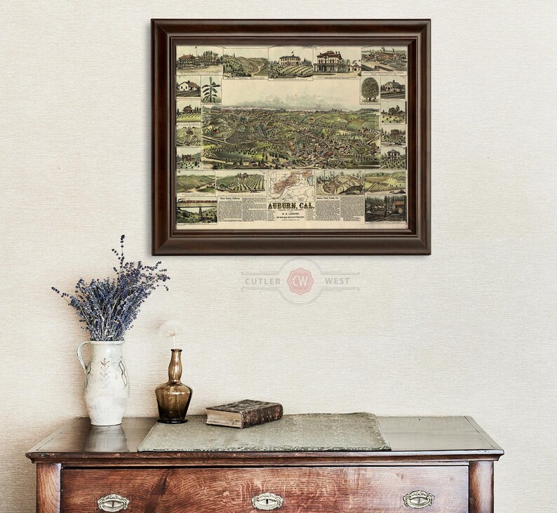 Auburn California Vintage Framed Map Print Etsy