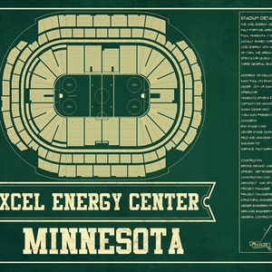 Minnesota Wild Xcel Energy Center Seating Chart Vintage | Etsy