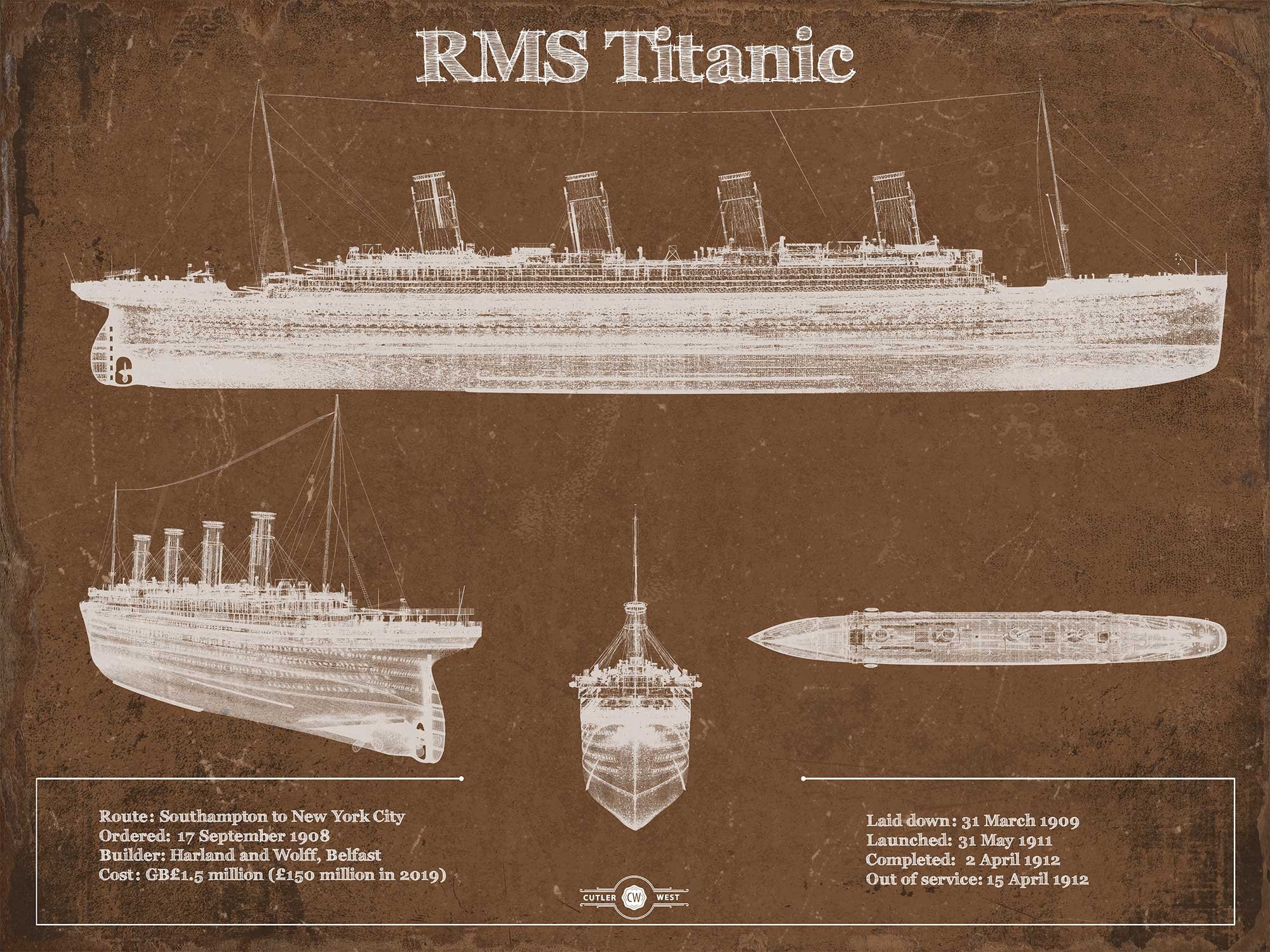 Titanic Blueprint Original Wall Art | Etsy