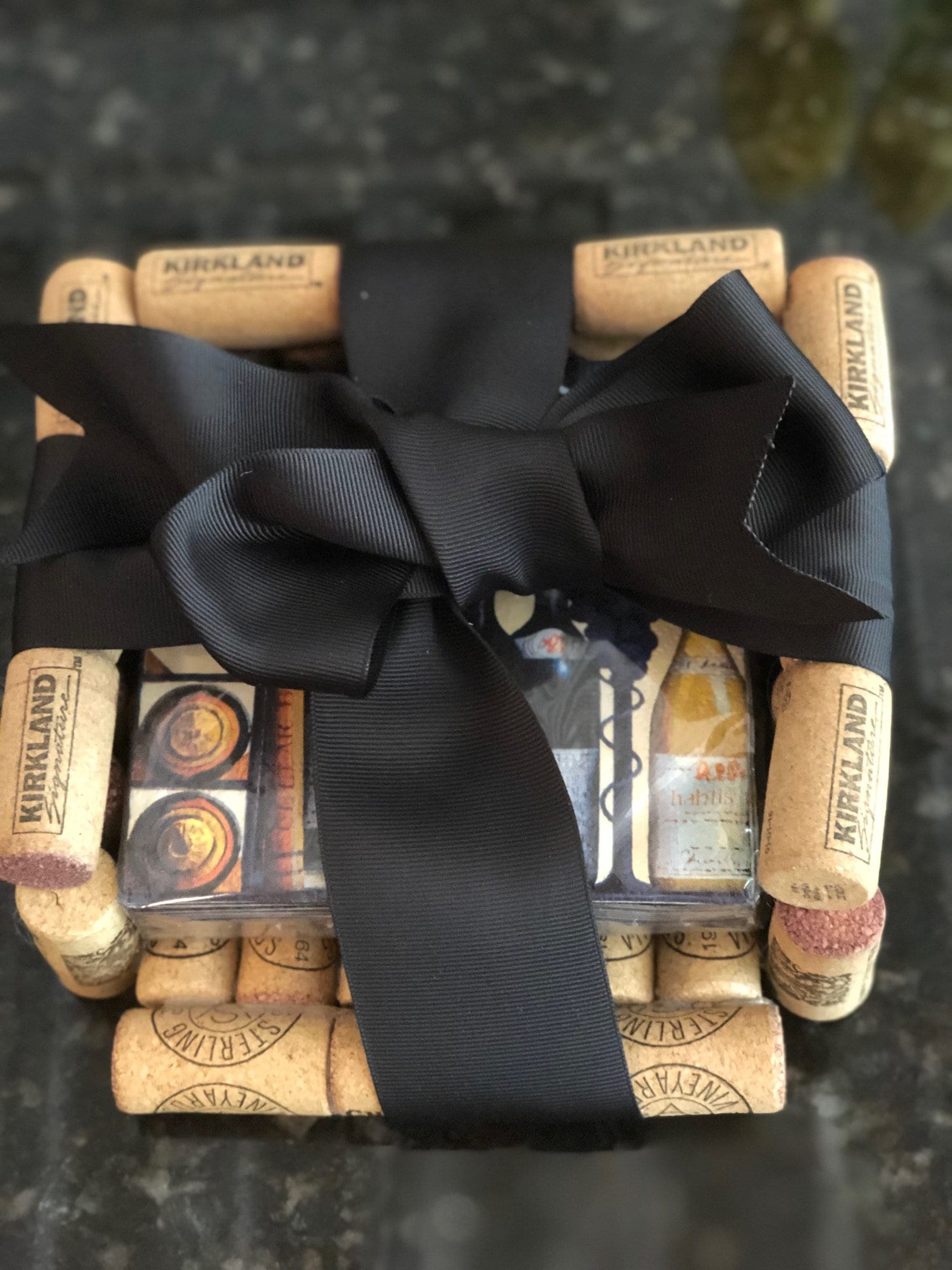 Wine Cork Napkin Holder With Wine Theme Napkins Etsy