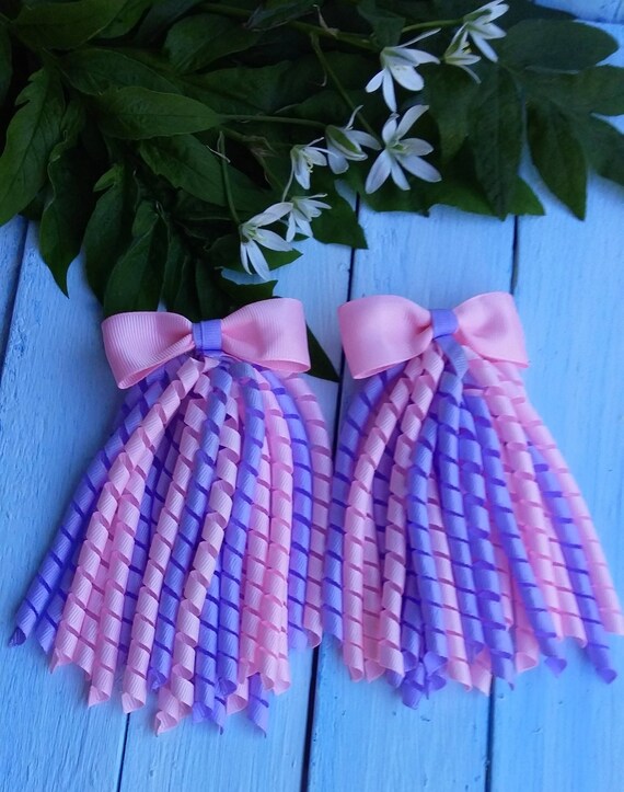 Korker Bow Korker Hair Bow Korker Clip Pink Lilac Korker Bow Etsy