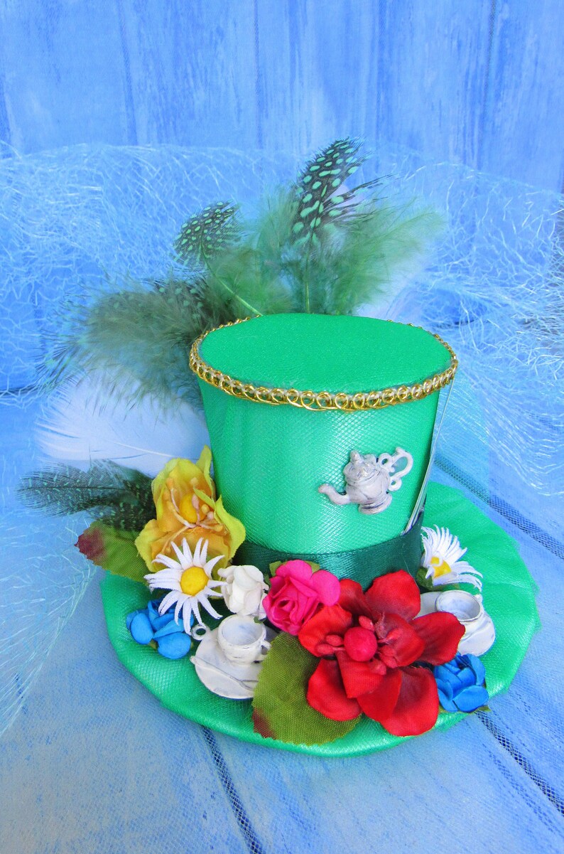 Mini Top Hat Green Tea Cup hat Alice in Wonderland Mad Etsy