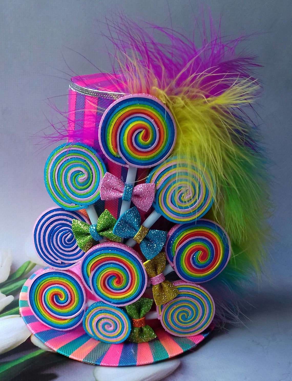 Candyland inspired Candy top hat Tea party hat Birthday Etsy