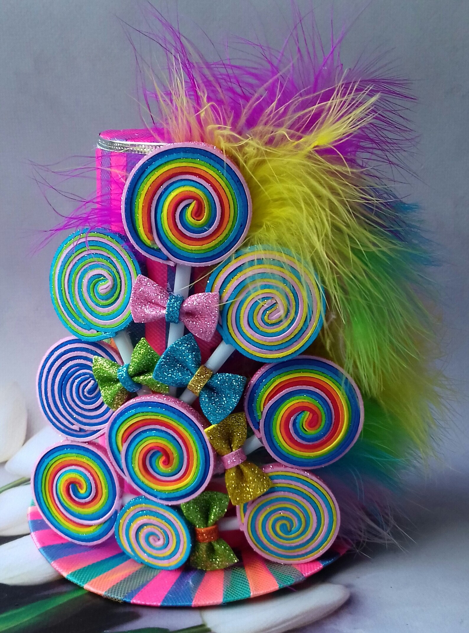 Candyland inspired Candy top hat Tea party hat Birthday Etsy