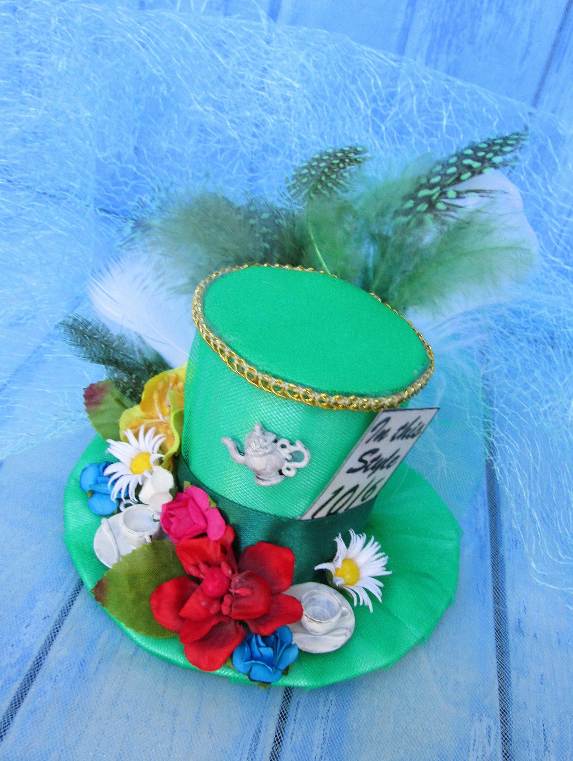 Mini Top Hat Green Tea Cup hat Alice in Wonderland Mad Etsy