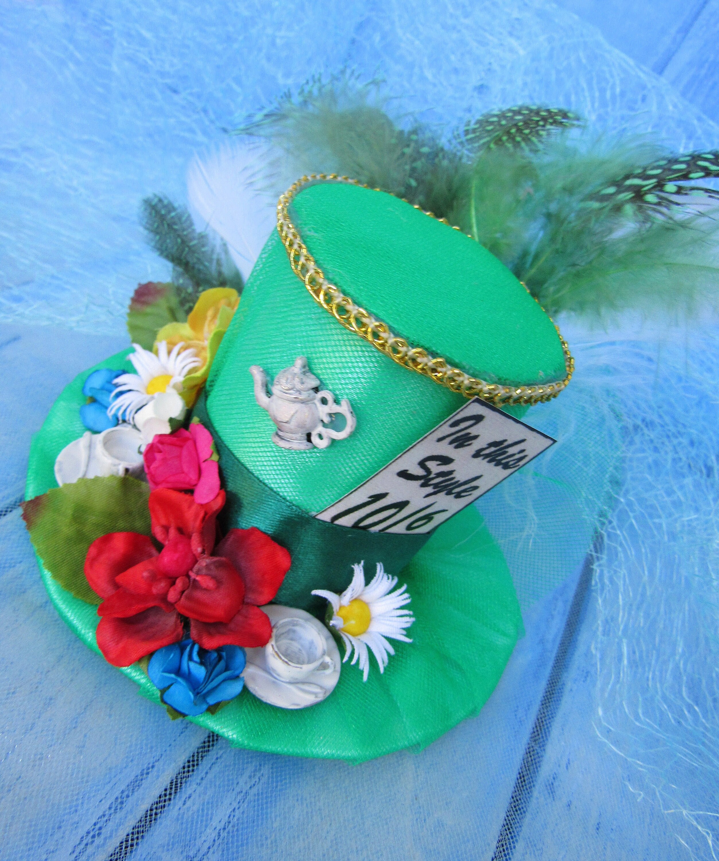 Mini Top Hat Green Tea Cup hat Alice in Wonderland Mad Etsy