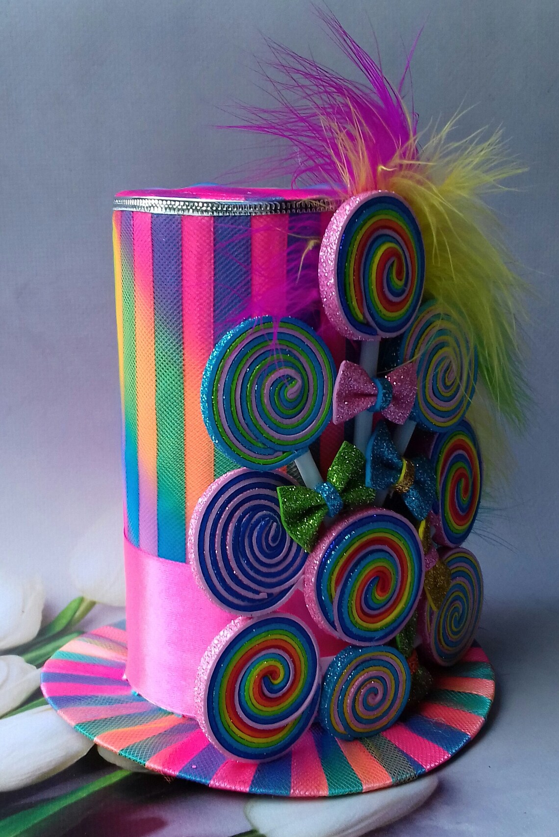 Candyland inspired Candy top hat Tea party hat Birthday Etsy