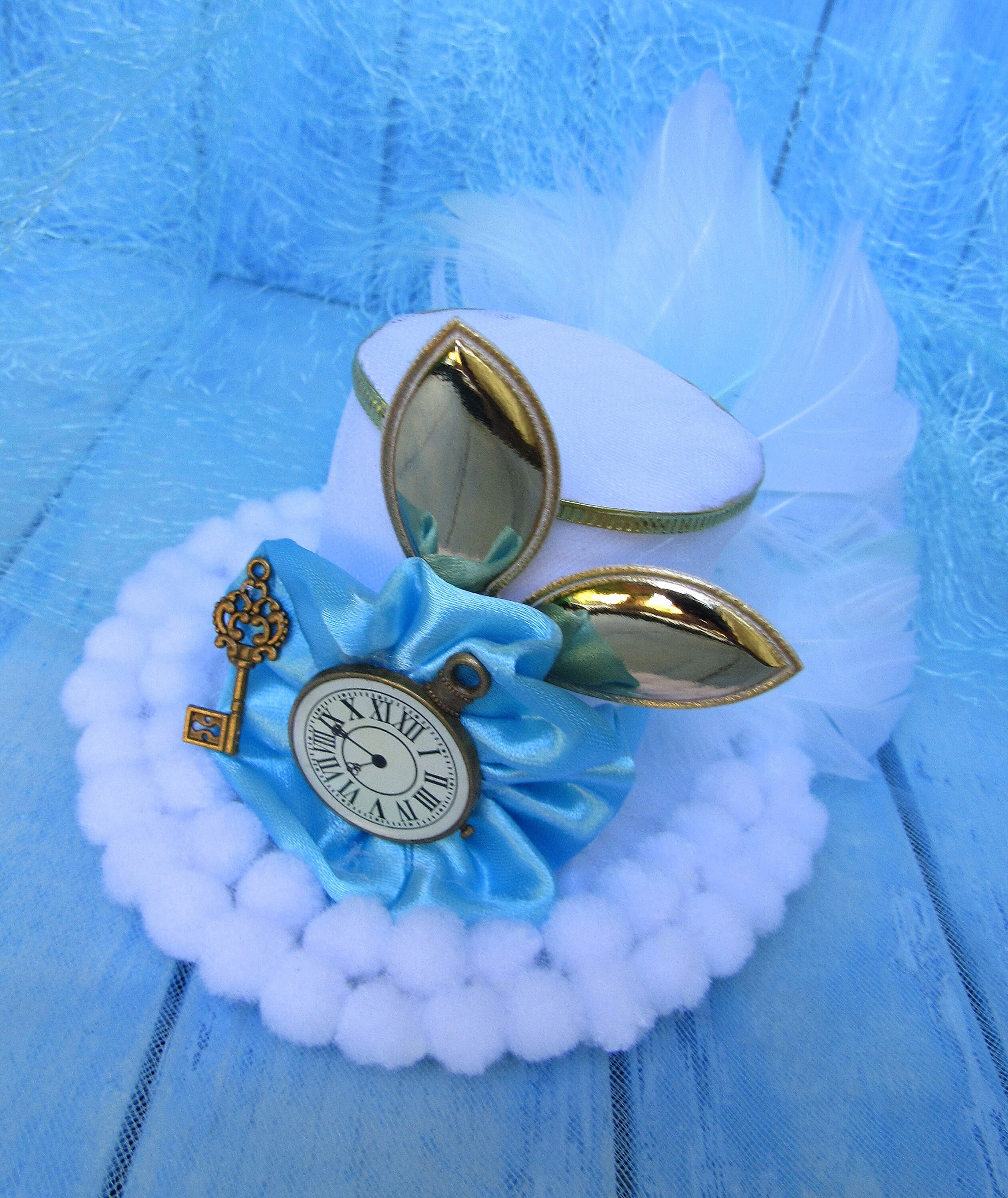 Mini top hat White rabbit hat Fascinator Alice In Wonderland Etsy