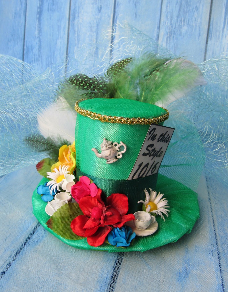 Mini Top Hat Green Tea Cup hat Alice in Wonderland Mad Etsy