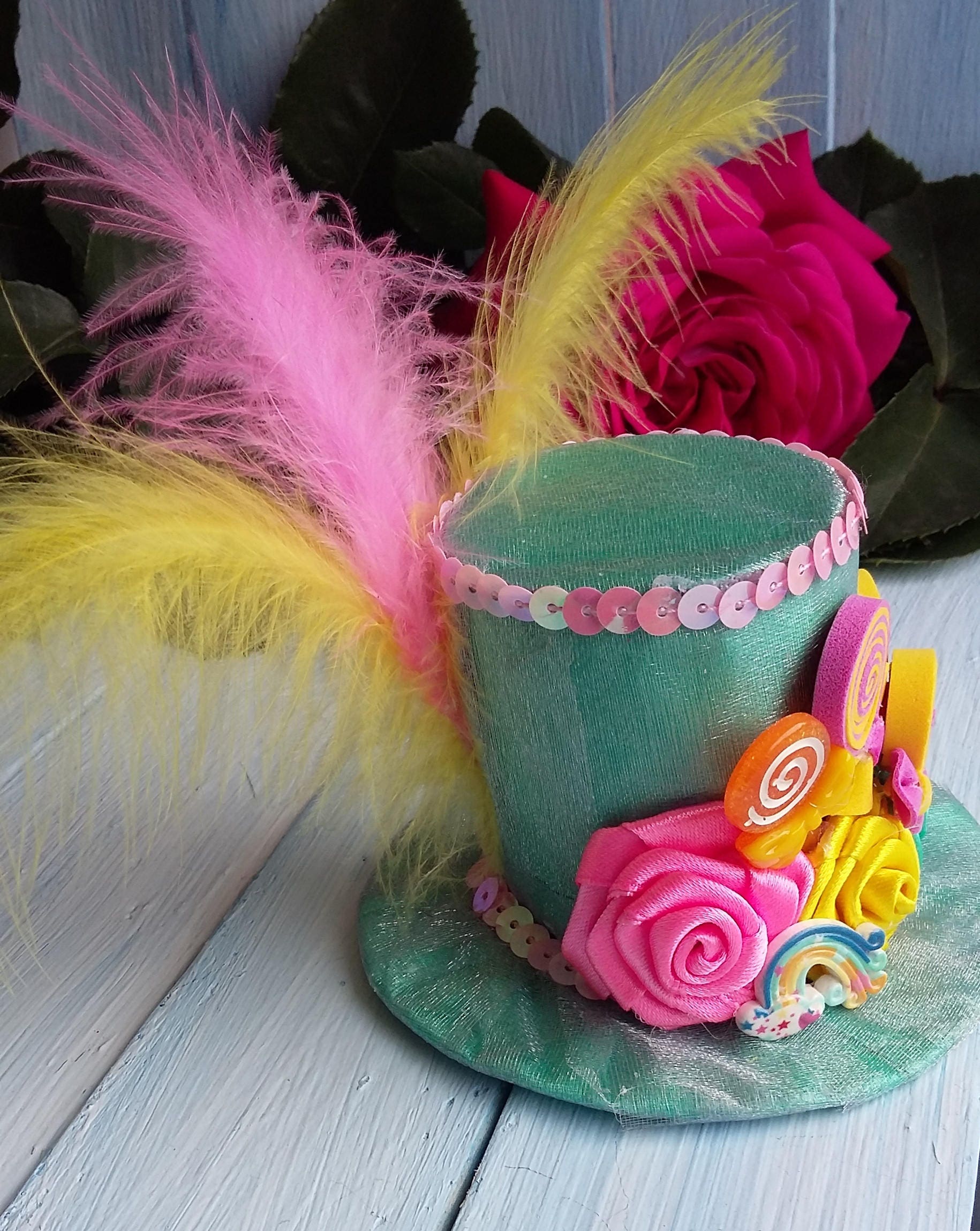 Mini Hat Mini Top Hat Mad Hatter Hat Mint Pink Yellow Etsy