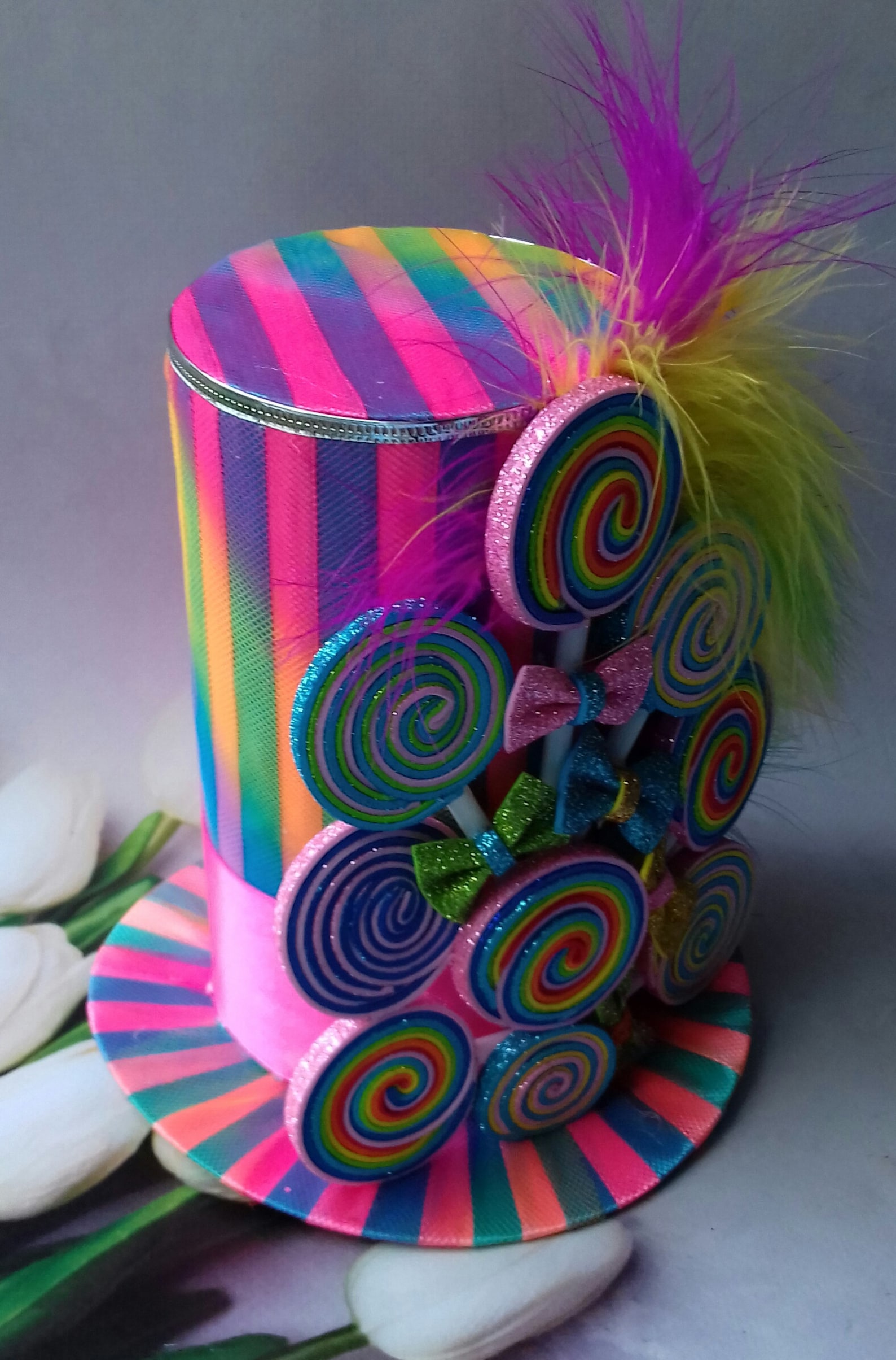 Candyland inspired Candy top hat Tea party hat Birthday Etsy