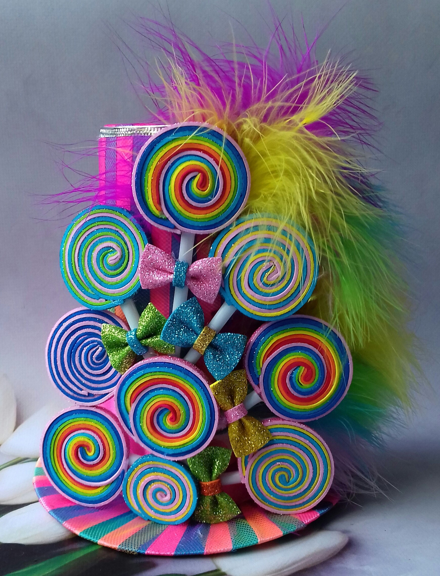 Candyland inspired Candy top hat Tea party hat Birthday Etsy