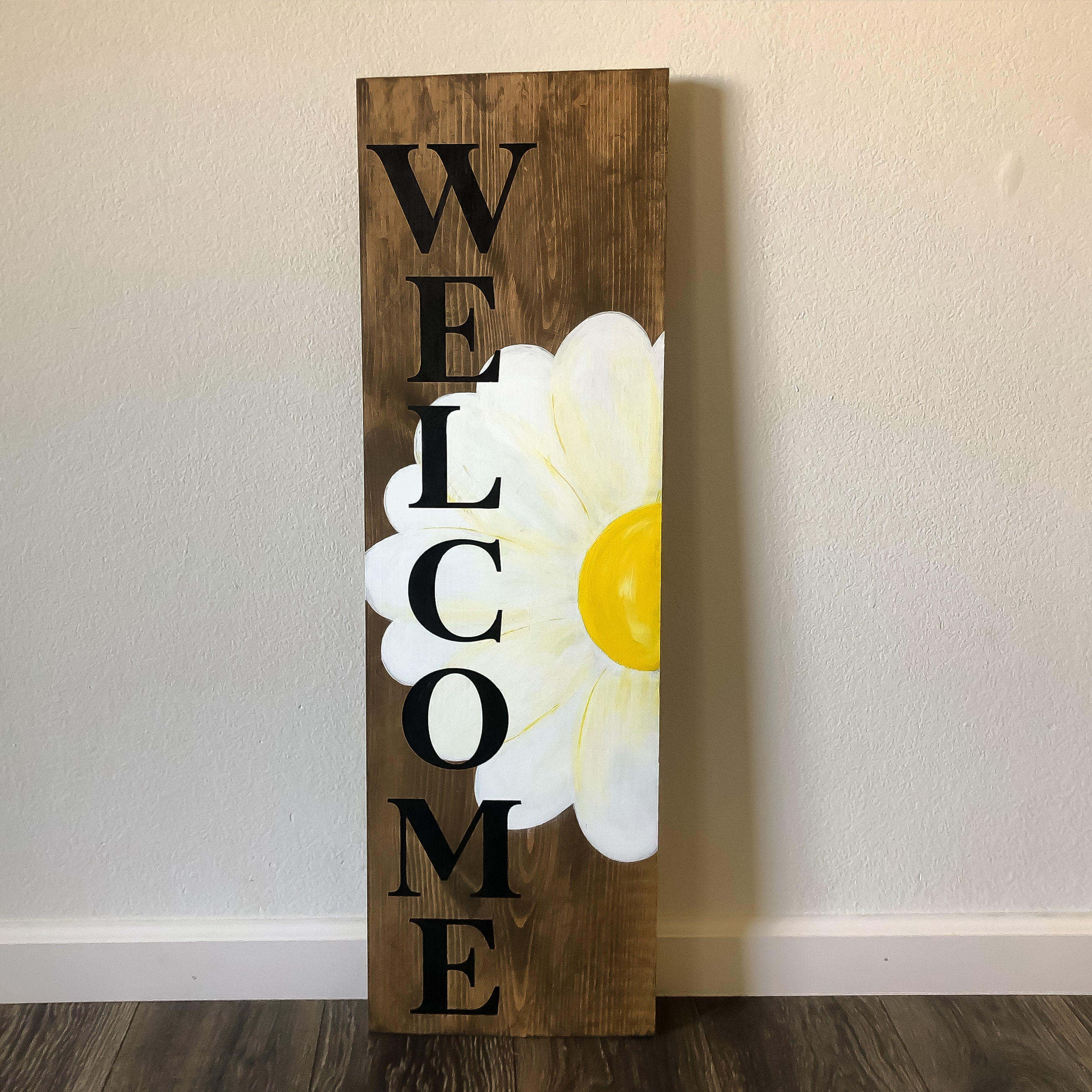 Hand Painted Daisy Wood Sign Etsy