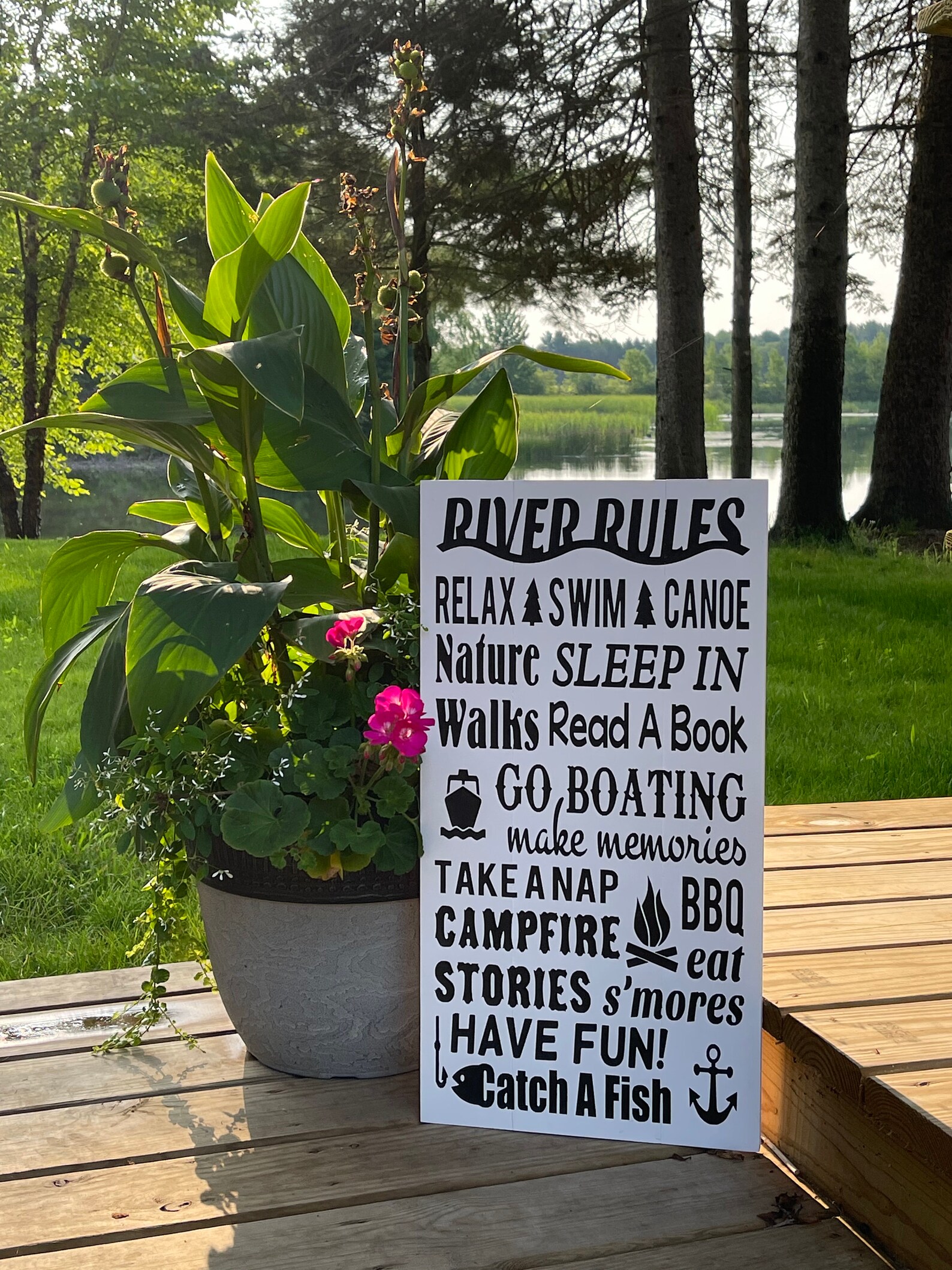 river-rules-river-rules-sign-river-sign-river-decor-wood-etsy