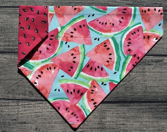 Summer Time Dog Bandana - Over the Collar - Woof & Mellon  BBQ. Watermelon, Picnic