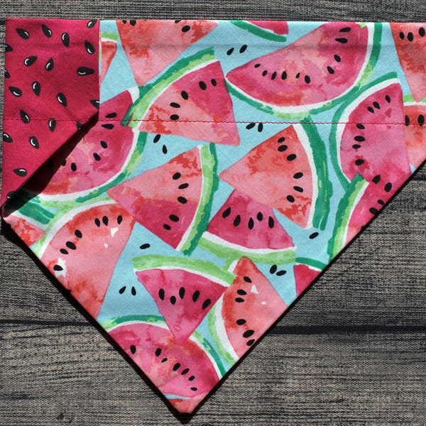 Summer Dog Bandana - Over the Collar - Woof & Mellon  BBQ. Watermelon, Picnic