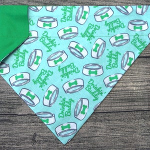 St Patricks Dog Bandana - Over The Collar - Drinkin Buddy!!   - Lucky Clover