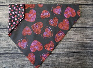 Bandana Para Pets Dia Dos Namorados - Coleira Com Estampa De Coração, Ajustável