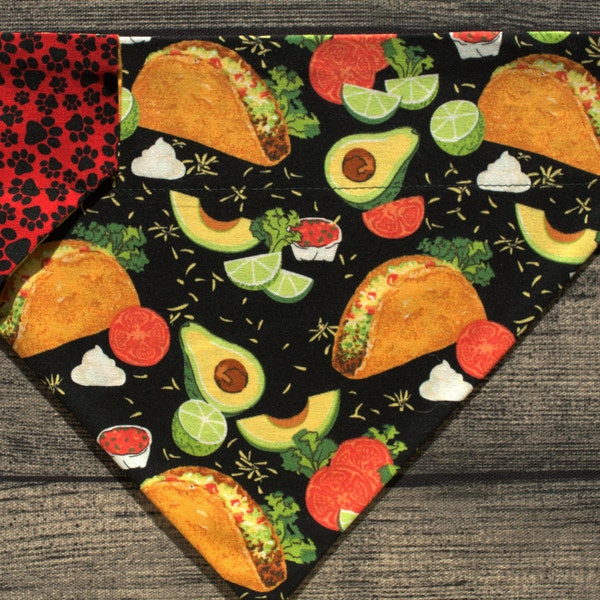 Taco Tuesday Dog Bandana- Over the Collar - Tacos & Paws - Cinco de Mayo Mexican Food