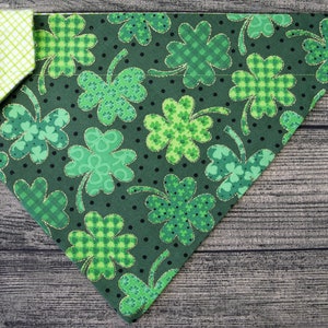 St Patricks Dog Bandana - Over The Collar - Sparkle Shamrock Patterns- Lucky Clover
