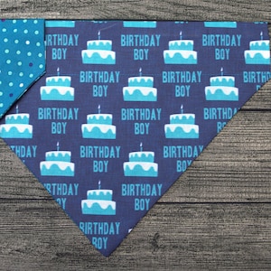 Happy Birthday Dog Bandana-Over the Collar- Birthday Boy Cake - Cupcakes- Celebration