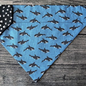 Summer Time Dog Bandana - Over the Collar -Orca Pod -Vacation Beach Ocean