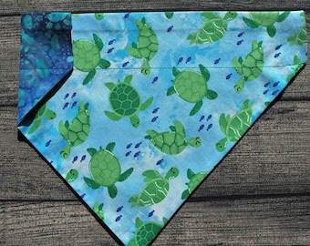 Summer Dog Bandana-Over the Collar-Sea Turtle Swim- Ocean Beach Vacation Endangered