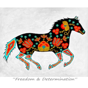 Horse Print, Horse Art, Horse Decor, Horse Wall Art, Horse Artwork, Horses, Horse Lovers, Indigenous Art, Metis Beadwork Artwork