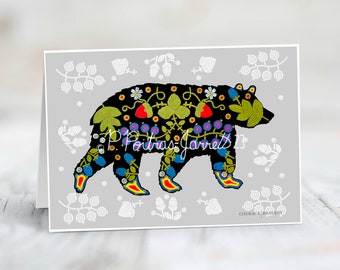 Choose your own note card or bundle, Nature Cards, Metis Cards, Indigenous Cards, Canadian Animal Cards, Bear Card, Bear, Courage