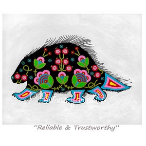 Porcupine Art, Porcupine Wall Art, Woodland Animal, Original Art, Nursery Art, Metis Art, Woodland art, Porcupine,