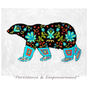 Polar Bear Art, Polar Bear Wall Art, Woodland Animal, Indigenous Art, Woodland art, Polar Bear, Spirit Animal, Arctic Art, Metis Art, Arctic
