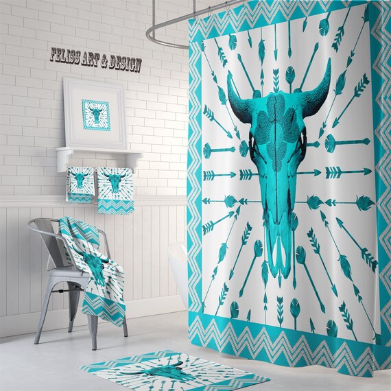 Arrow Bathroom Decor Arrow Decor Tribal Shower Curtain Etsy