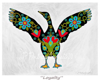 Goose Print, Goose Artwork Print, Goose Art, Goose Decor, Goose Wall Art, Goose Artwork, Original Art, Gooses, Indigenous Art