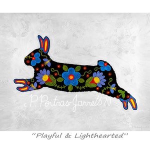 Rabbit Print, Rabbits, Animal Print, Rabbit Art, Rabbit Decor, Rabbit Wall Art, Rabbit Artwork, Original Art, Indigenous Art, Metis Art