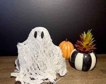 Handmade Glowing Ghost | Cheesecloth Halloween Decor | Spooky Halloween Decoration | Cute Handmade Spooky Decor | Spooky Shelf & Table Decor