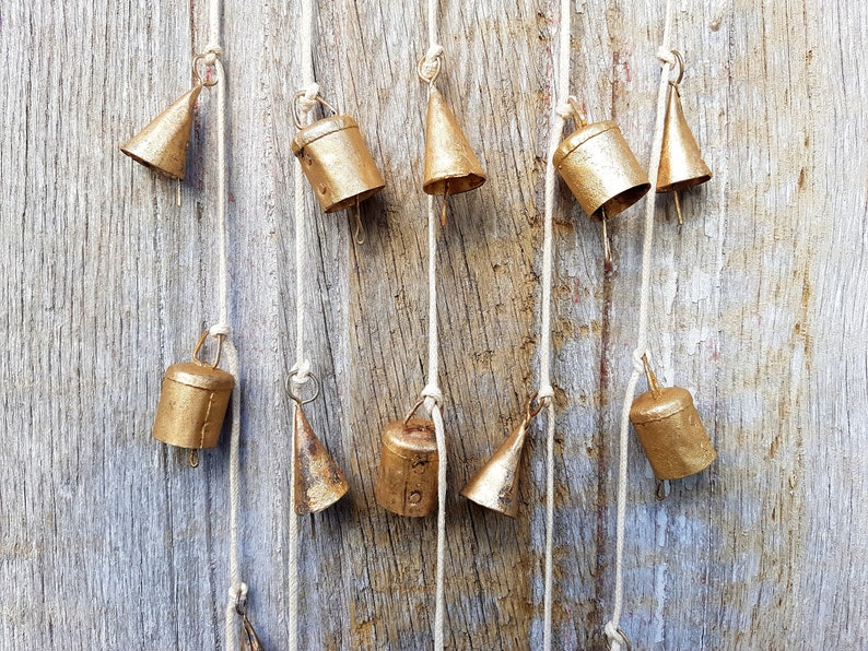 Bells on cotton string cotton string with Mixed bells bell Etsy