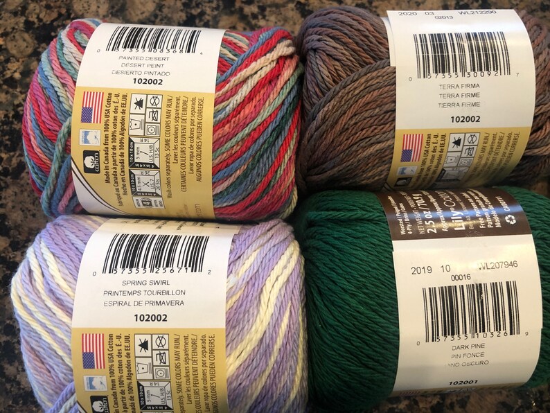 Lily Cotton Sugar 'n Cream Yarn multiple colors available Etsy