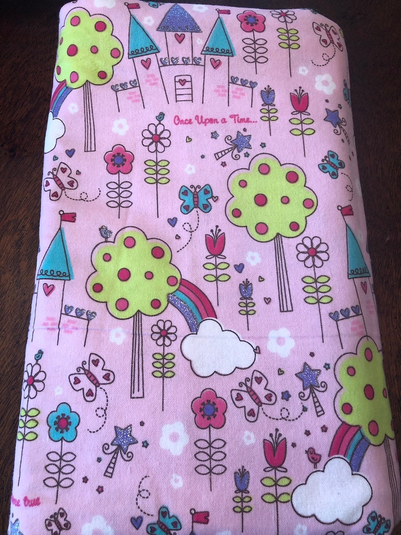 Joann Fabrics Cotton Flannel Fairytale Print Pink Background Etsy