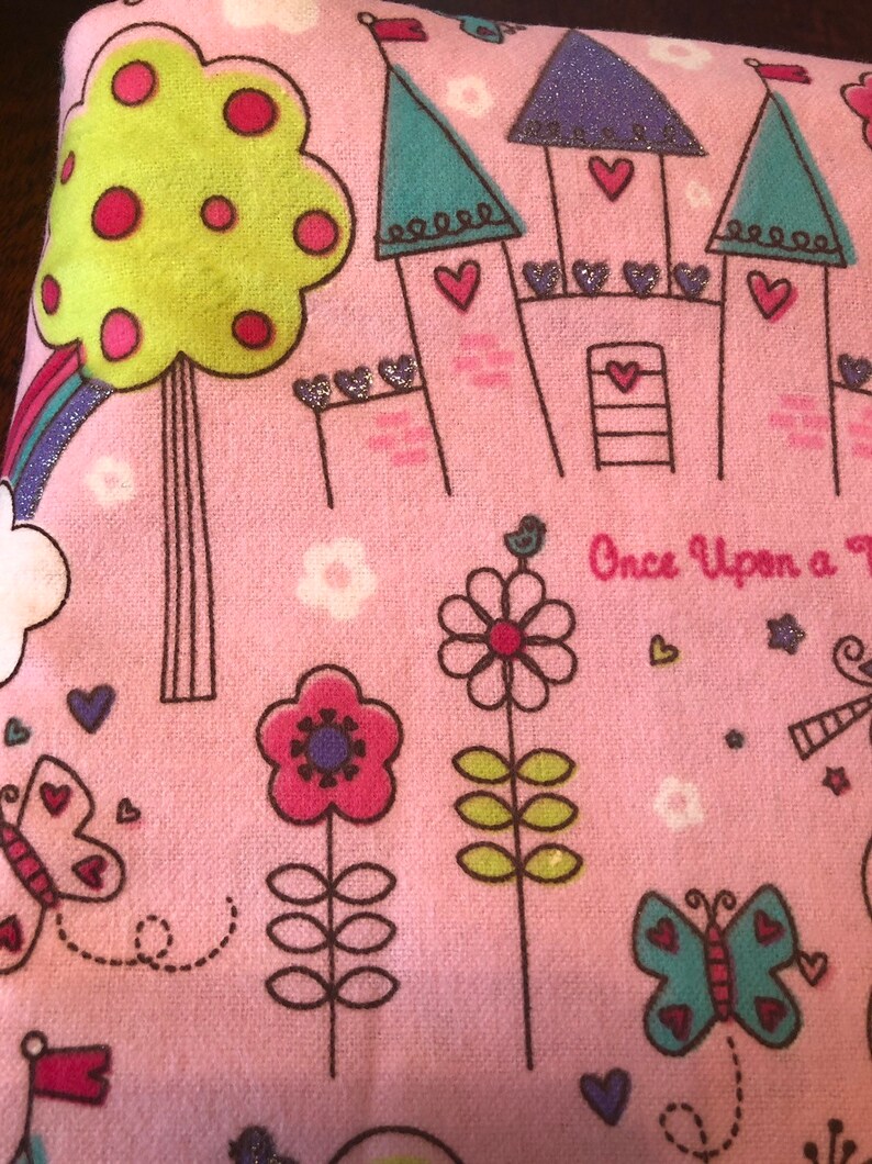 Joann Fabrics Cotton Flannel Fairytale Print Pink Background Etsy