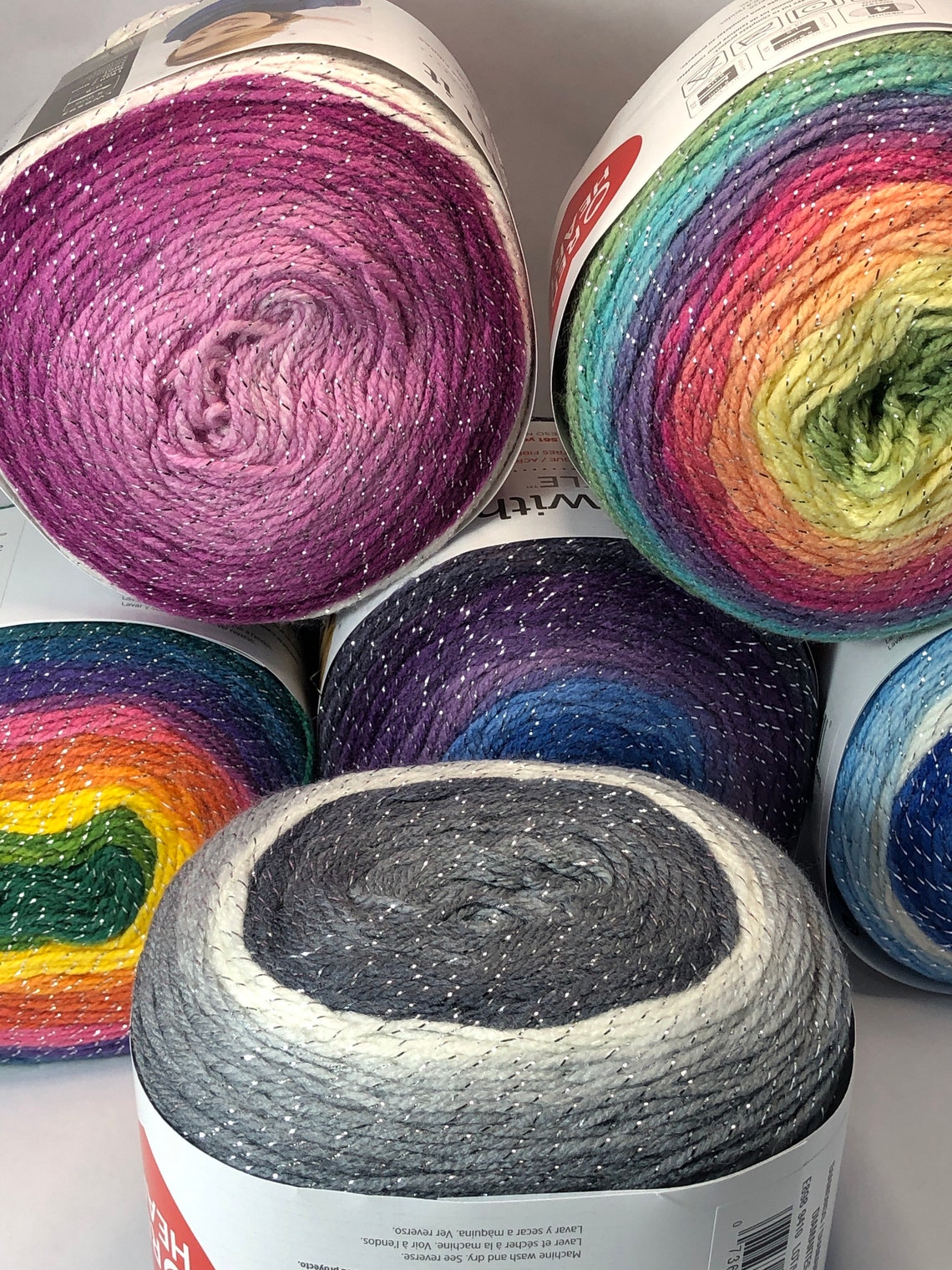 Red Heart Roll With it Sparkle Yarn multiple colors to choose Etsy