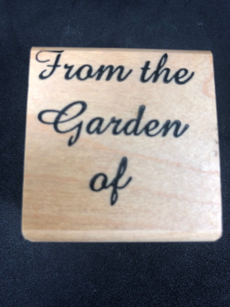 Lake-O wood back rubber stamp design for gifts produce sales From the Garden of