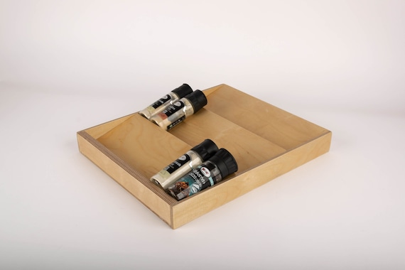 Birch Drawer Spice Organizer, Spice Rack for Kitchen Drawers, 3