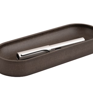 Grey Pen Tray, Pencil Holder for Desk,Wood Desk Tray, Gray Wooden Key Tray, Desk Organizer,Home Office Desktop Accessories, WFH New Job Gift