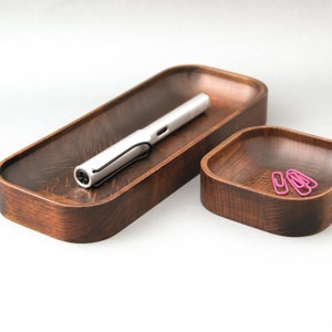 Plateau pour stylos plume, repose-stylo, porte-stylo en bois pour bureau, plateau à crayons en bois, organisateur de bureau moderne, cadeau de remerciement pour le patron
