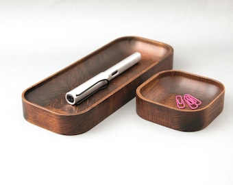 Vulpennenbakje, pennenhouder, houten pennenhouder voor bureau, houten potloodbakje, moderne bureauopberger, bedankje cadeau voor baas