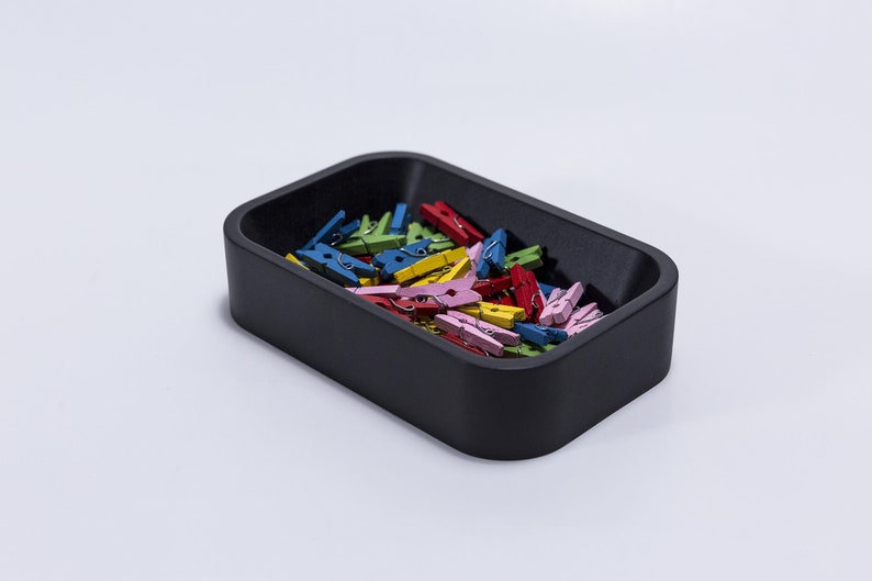 Desk Organizer Set Black Wooden Desktop Organiser Modern Etsy