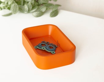 Opberger klein oranje sieradenvak, schaal verlovingsring, trinketschaal, kerstcadeau voor haar